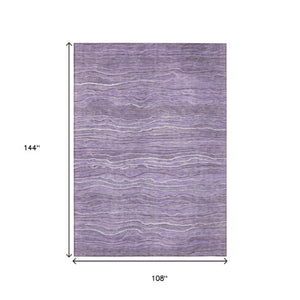 Homeroots 3' Indoor Outdoor Abstract Area Rug - Washable, Stain Resistant, Perfect For High Traffic Spaces Purple Polyester 618290