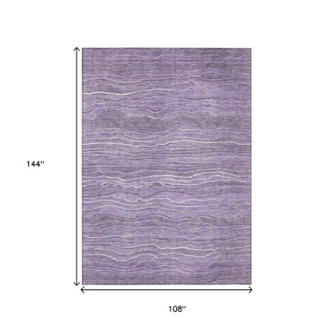 Homeroots 3' Indoor Outdoor Abstract Area Rug - Washable, Stain Resistant, Perfect For High Traffic Spaces Purple Polyester 618290