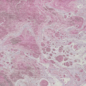 Homeroots 3' X 5' Artistic Green And Ivory Abstract Washable Indoor-outdoor Area Rug For Stylish Spaces Pink Polyester 618315