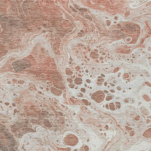 Homeroots 3' X 5' Artistic Green And Ivory Abstract Washable Indoor-outdoor Area Rug For Stylish Spaces Paprika Polyester 618317