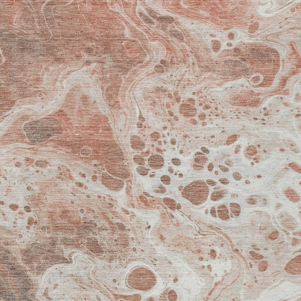 Homeroots 3' X 5' Artistic Green And Ivory Abstract Washable Indoor-outdoor Area Rug For Stylish Spaces Paprika Polyester 618317