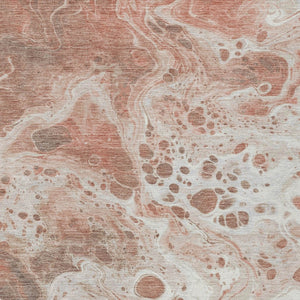 Homeroots 3' X 5' Artistic Green And Ivory Abstract Washable Indoor-outdoor Area Rug For Stylish Spaces Paprika Polyester 618320