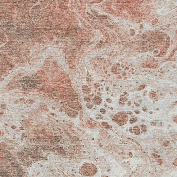 Homeroots 3' X 5' Artistic Green And Ivory Abstract Washable Indoor-outdoor Area Rug For Stylish Spaces Paprika Polyester 618320