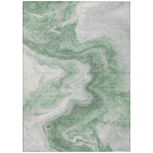 Homeroots 3' X 5' Abstract Washable Indoor Outdoor Area Rug - Stylish, Durable & Stain Resistant For Any Space Green Polyester 618328