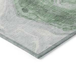 Homeroots 3' X 5' Abstract Washable Indoor Outdoor Area Rug - Stylish, Durable & Stain Resistant For Any Space Green Polyester 618328