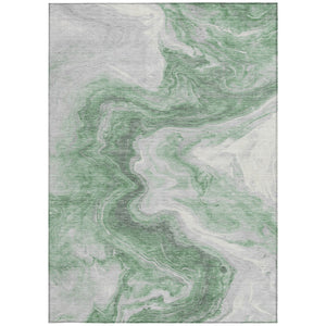 Homeroots 3' X 5' Abstract Washable Indoor Outdoor Area Rug - Stylish, Durable & Stain Resistant For Any Space Green Polyester 618329