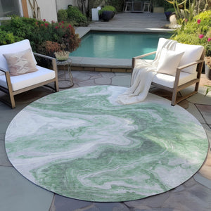 Homeroots 3' X 5' Abstract Washable Indoor Outdoor Area Rug - Stylish, Durable & Stain Resistant For Any Space Green Polyester 618330