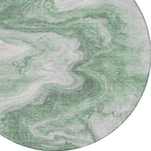 Homeroots 3' X 5' Abstract Washable Indoor Outdoor Area Rug - Stylish, Durable & Stain Resistant For Any Space Green Polyester 618330