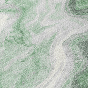 Homeroots 3' X 5' Abstract Washable Indoor Outdoor Area Rug - Stylish, Durable & Stain Resistant For Any Space Green Polyester 618330