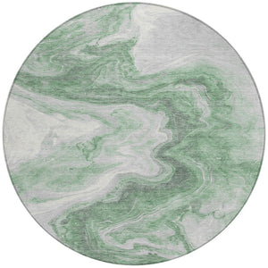 Homeroots 3' X 5' Abstract Washable Indoor Outdoor Area Rug - Stylish, Durable & Stain Resistant For Any Space Green Polyester 618330