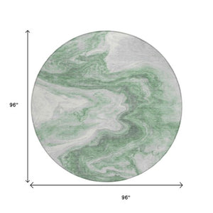 Homeroots 3' X 5' Abstract Washable Indoor Outdoor Area Rug - Stylish, Durable & Stain Resistant For Any Space Green Polyester 618330