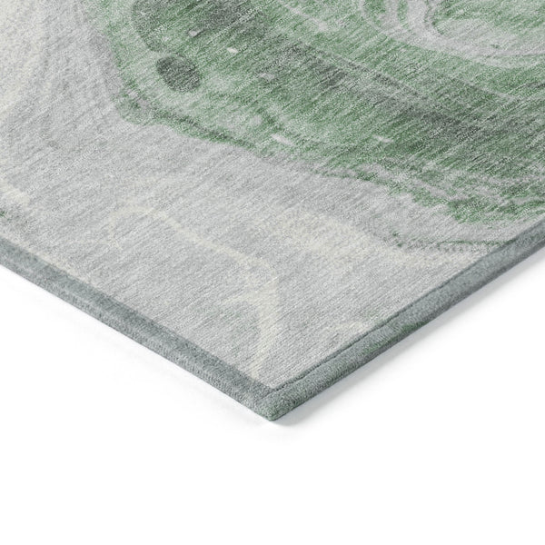 Homeroots 3' X 5' Abstract Washable Indoor Outdoor Area Rug - Stylish, Durable & Stain Resistant For Any Space Green Polyester 618332