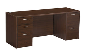 OSP Home Furnishings Napa Kneespace Credenza Modern Executive Office Storage with Adjustable Shelves Espresso NAPESP-TYP5
