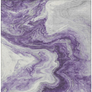 Homeroots 3' X 5' Abstract Washable Indoor Outdoor Area Rug - Stylish, Durable & Stain Resistant For Any Space Purple Polyester 618341
