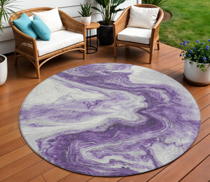 Homeroots 3' X 5' Abstract Washable Indoor Outdoor Area Rug - Stylish, Durable & Stain Resistant For Any Space Purple Polyester 618342