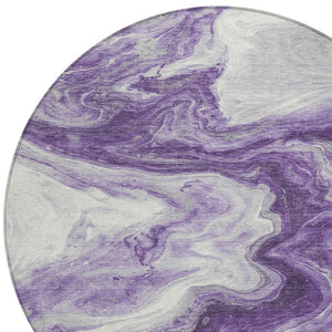 Homeroots 3' X 5' Abstract Washable Indoor Outdoor Area Rug - Stylish, Durable & Stain Resistant For Any Space Purple Polyester 618342