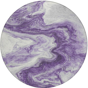 Homeroots 3' X 5' Abstract Washable Indoor Outdoor Area Rug - Stylish, Durable & Stain Resistant For Any Space Purple Polyester 618342