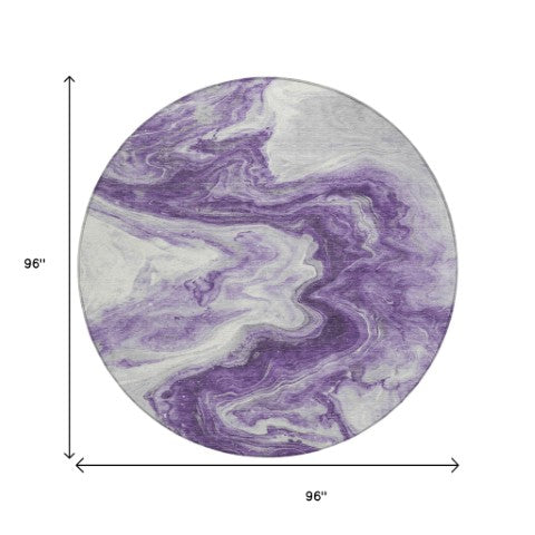 Homeroots 3' X 5' Abstract Washable Indoor Outdoor Area Rug - Stylish, Durable & Stain Resistant For Any Space Purple Polyester 618342