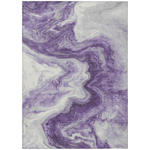 Homeroots 3' X 5' Abstract Washable Indoor Outdoor Area Rug - Stylish, Durable & Stain Resistant For Any Space Purple Polyester 618343