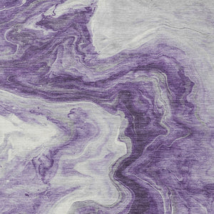 Homeroots 3' X 5' Abstract Washable Indoor Outdoor Area Rug - Stylish, Durable & Stain Resistant For Any Space Purple Polyester 618344
