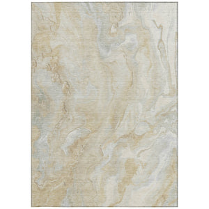 Homeroots 3' X 5' Abstract Washable Indoor Outdoor Area Rug - Durable, Stylish, And Stain-resistant Design Beige Polyester 618353