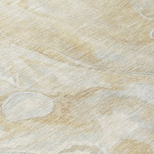 Homeroots 3' X 5' Abstract Washable Indoor Outdoor Area Rug - Durable, Stylish, And Stain-resistant Design Beige Polyester 618354