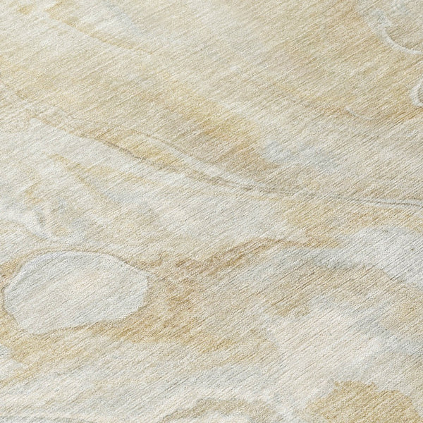 Homeroots 3' X 5' Abstract Washable Indoor Outdoor Area Rug - Durable, Stylish, And Stain-resistant Design Beige Polyester 618354