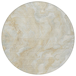 Homeroots 3' X 5' Abstract Washable Indoor Outdoor Area Rug - Durable, Stylish, And Stain-resistant Design Beige Polyester 618354