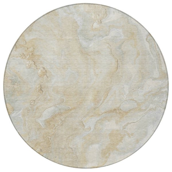 Homeroots 3' X 5' Abstract Washable Indoor Outdoor Area Rug - Durable, Stylish, And Stain-resistant Design Beige Polyester 618354