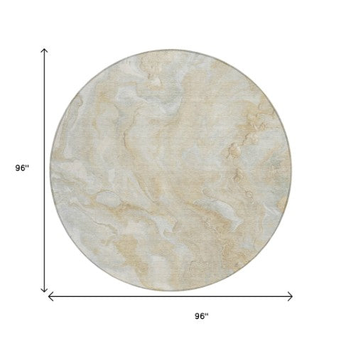 Homeroots 3' X 5' Abstract Washable Indoor Outdoor Area Rug - Durable, Stylish, And Stain-resistant Design Beige Polyester 618354