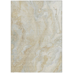 Homeroots 3' X 5' Abstract Washable Indoor Outdoor Area Rug - Durable, Stylish, And Stain-resistant Design Beige Polyester 618355