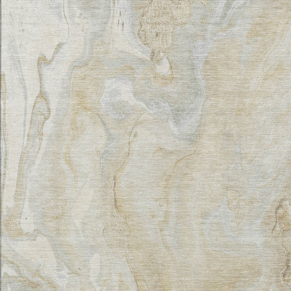 Homeroots 3' X 5' Abstract Washable Indoor Outdoor Area Rug - Durable, Stylish, And Stain-resistant Design Beige Polyester 618355