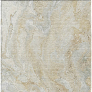 Homeroots 3' X 5' Abstract Washable Indoor Outdoor Area Rug - Durable, Stylish, And Stain-resistant Design Beige Polyester 618356