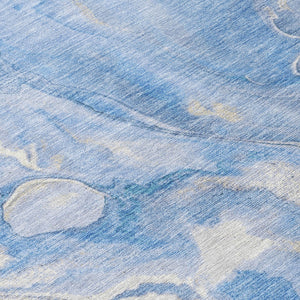 Homeroots 3' X 5' Abstract Washable Indoor Outdoor Area Rug - Durable, Stylish, And Stain-resistant Design Blue Polyester 618359