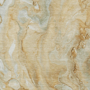 Homeroots 3' X 5' Abstract Washable Indoor Outdoor Area Rug - Durable, Stylish, And Stain-resistant Design Gold Polyester 618365