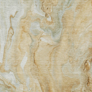 Homeroots 3' X 5' Abstract Washable Indoor Outdoor Area Rug - Durable, Stylish, And Stain-resistant Design Gold Polyester 618368