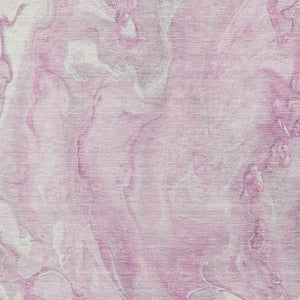 Homeroots 3' X 5' Abstract Washable Indoor Outdoor Area Rug - Durable, Stylish, And Stain-resistant Design Pink Polyester 618370