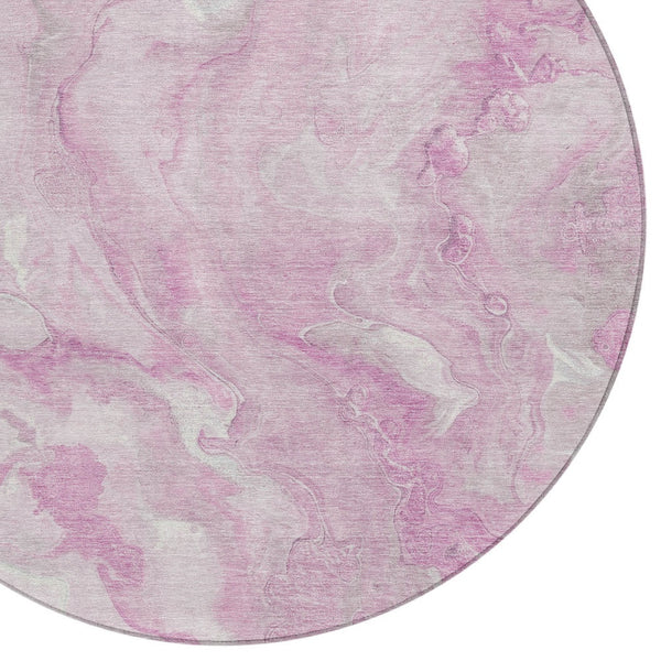 Homeroots 3' X 5' Abstract Washable Indoor Outdoor Area Rug - Durable, Stylish, And Stain-resistant Design Pink Polyester 618372