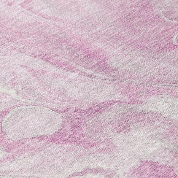 Homeroots 3' X 5' Abstract Washable Indoor Outdoor Area Rug - Durable, Stylish, And Stain-resistant Design Pink Polyester 618372