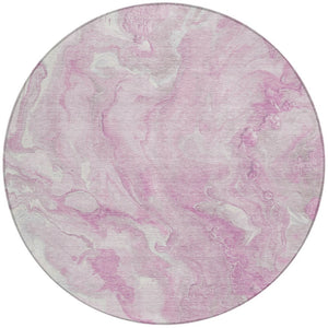 Homeroots 3' X 5' Abstract Washable Indoor Outdoor Area Rug - Durable, Stylish, And Stain-resistant Design Pink Polyester 618372