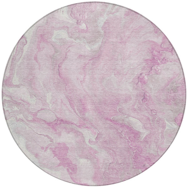 Homeroots 3' X 5' Abstract Washable Indoor Outdoor Area Rug - Durable, Stylish, And Stain-resistant Design Pink Polyester 618372