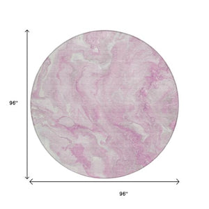 Homeroots 3' X 5' Abstract Washable Indoor Outdoor Area Rug - Durable, Stylish, And Stain-resistant Design Pink Polyester 618372