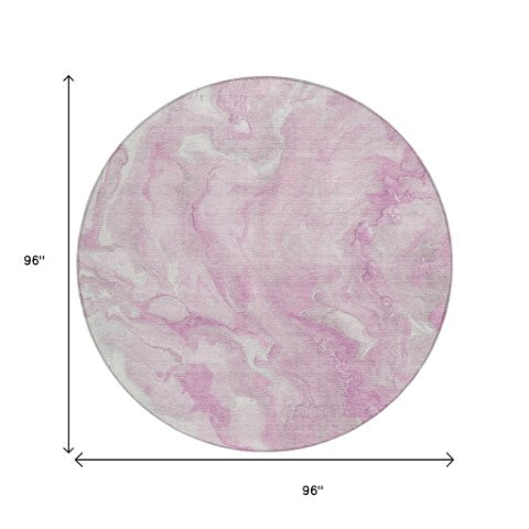 Homeroots 3' X 5' Abstract Washable Indoor Outdoor Area Rug - Durable, Stylish, And Stain-resistant Design Pink Polyester 618372