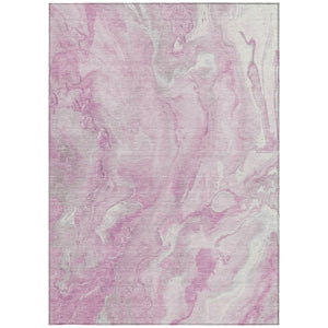 Homeroots 3' X 5' Abstract Washable Indoor Outdoor Area Rug - Durable, Stylish, And Stain-resistant Design Pink Polyester 618374