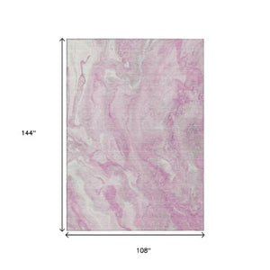 Homeroots 3' X 5' Abstract Washable Indoor Outdoor Area Rug - Durable, Stylish, And Stain-resistant Design Pink Polyester 618374