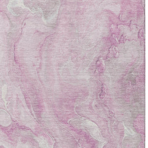 Homeroots 3' X 5' Abstract Washable Indoor Outdoor Area Rug - Durable, Stylish, And Stain-resistant Design Pink Polyester 618375