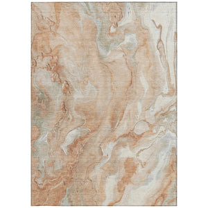 Homeroots 3' X 5' Abstract Washable Indoor Outdoor Area Rug - Durable, Stylish, And Stain-resistant Design Salmon Polyester 618381