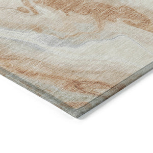 Homeroots 3' X 5' Abstract Washable Indoor Outdoor Area Rug - Durable, Stylish, And Stain-resistant Design Salmon Polyester 618381