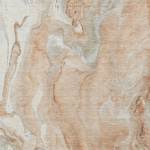 Homeroots 3' X 5' Abstract Washable Indoor Outdoor Area Rug - Durable, Stylish, And Stain-resistant Design Salmon Polyester 618381