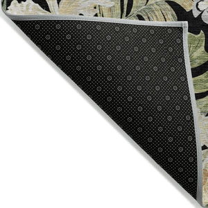 HomeRoots 5' Botanical Leaves Area Rug - Washable, Durable, Indoor Outdoor Design for Your Home & Patio Spaces 8' X 10' 618391